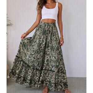 Boho Paisley Maxi Skirt